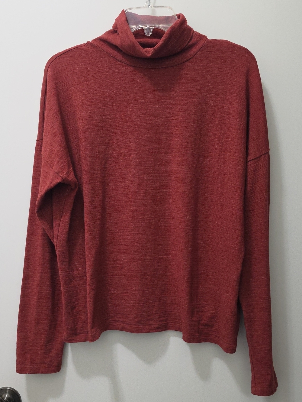 Madewell Long Sleeve Turtleneck Cotton Blend Shirt